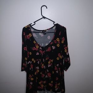 Cute black flower print